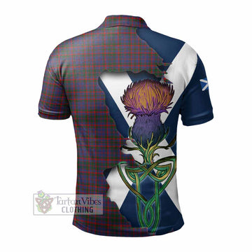 Cumming Tartan Family Crest Polo Shirt Scottish Thistle Celtic Inspired - Tartan Vibes Clothing