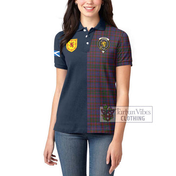 Cumming Tartan Women's Polo Shirt with Scottish Lion Royal Arm Half Style