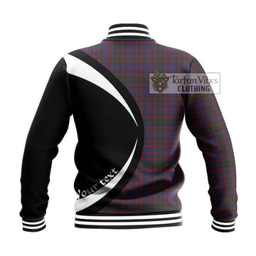 Cumming Tartan Baseball Jacket with Family Crest Circle Style