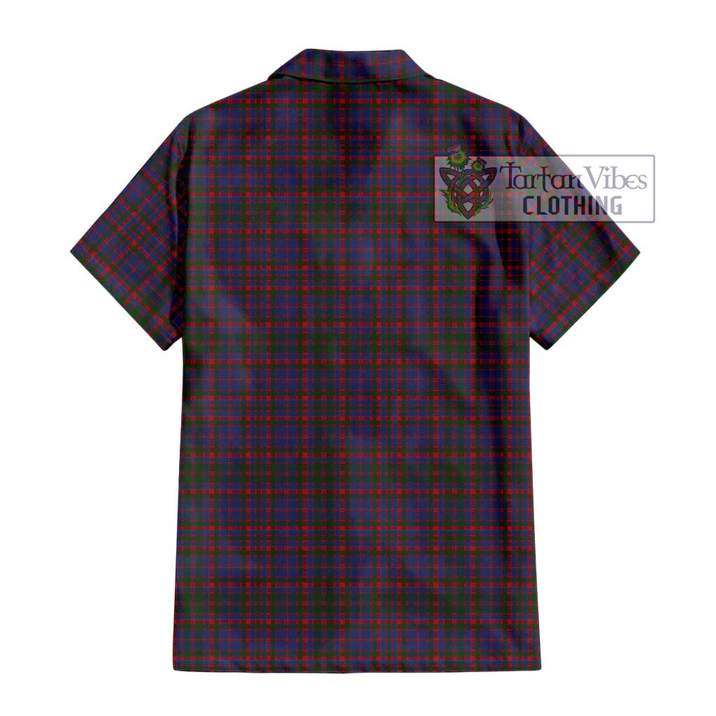 Cumming Tartan Short Sleeve Button Shirt with Family Crest DNA In Me Style - Tartanvibesclothing Shop