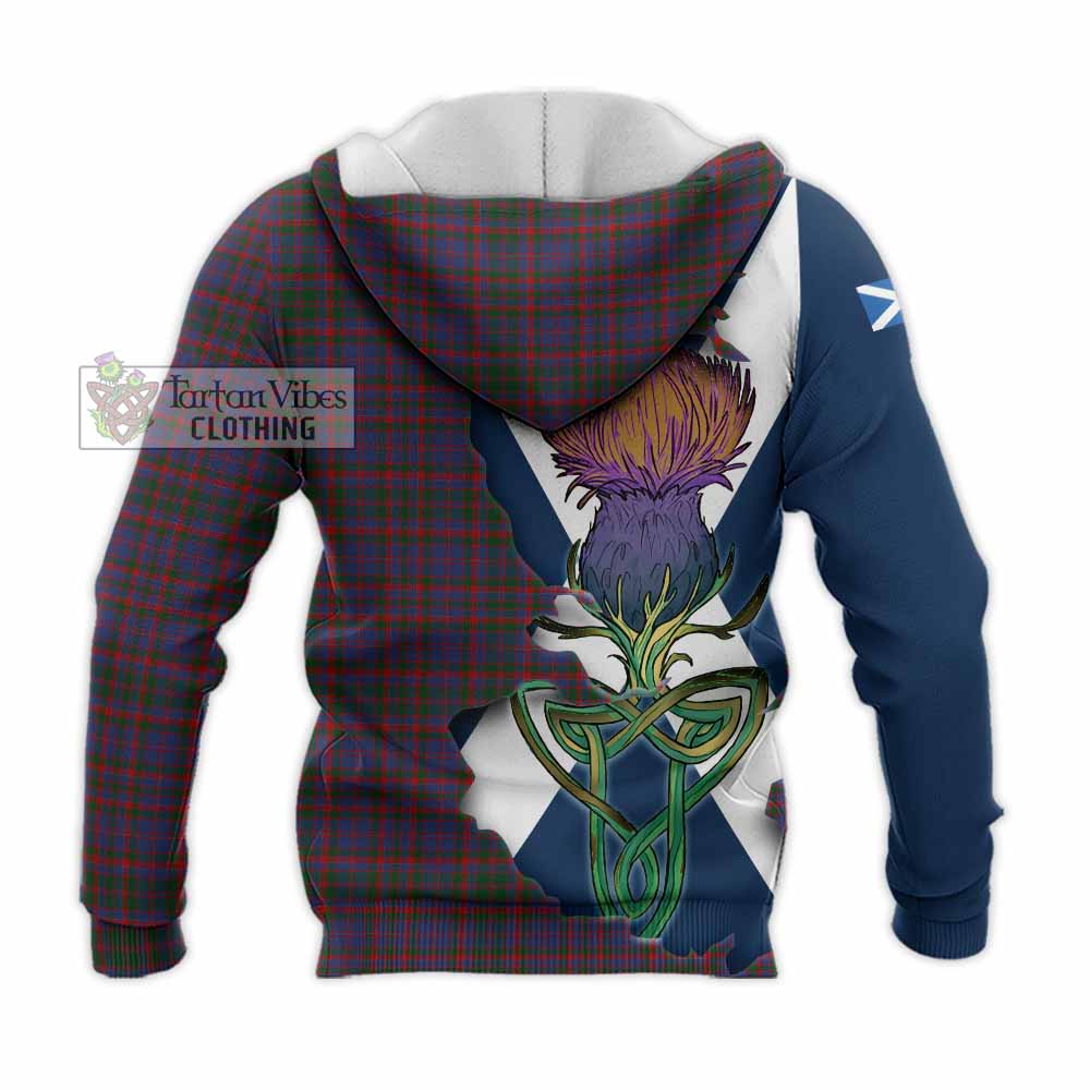 Cumming Tartan Family Crest Knitted Hoodie Scottish Thistle Celtic Inspired - Tartan Vibes Clothing