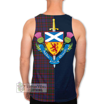 Cumming Tartan Men's Tank Top Alba with Scottish Lion Royal Arm Half Style