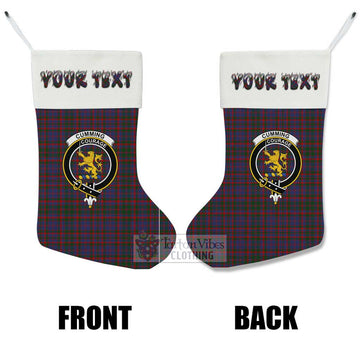 Cumming Tartan Family Crest Christmas Stocking with Personalized Text