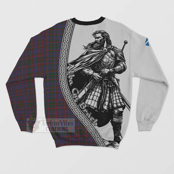 Cumming Tartan Clan Crest Sweatshirt with Highlander Warrior Celtic Style