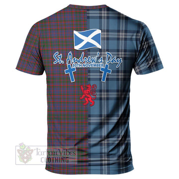 Cumming Tartan T-Shirt Happy St. Andrew's Day Half Tartan Style