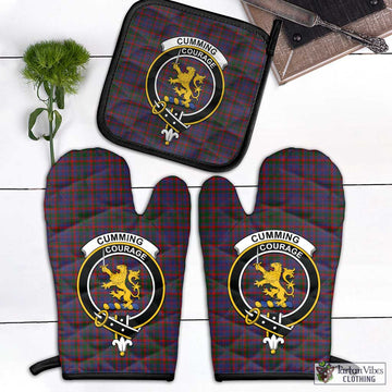 Cumming Tartan Combo Oven Mitt & Pot-Holder with Family Crest Black - Tartan Vibes Clothing