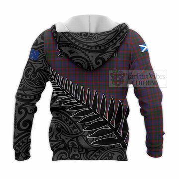 Cumming Crest Tartan Knitted Hoodie with New Zealand Silver Fern Half Style