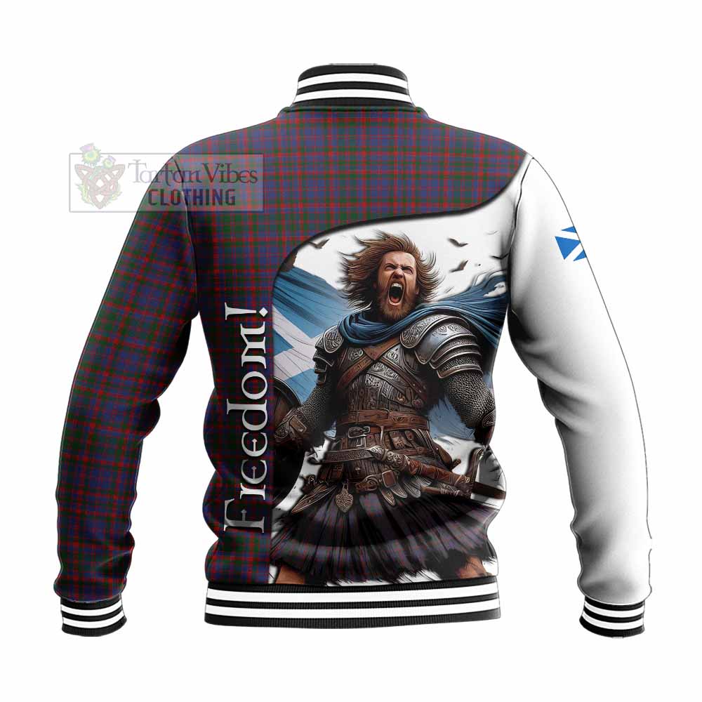 Tartan Vibes Clothing Cumming Crest Tartan Baseball Jacket Inspired by the Freedom of Scottish Warrior