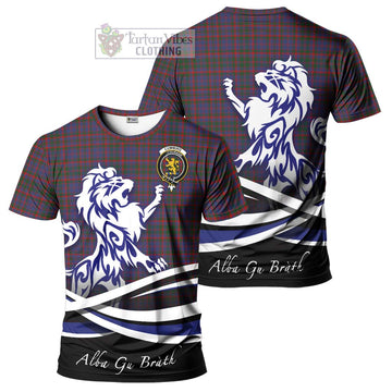 Cumming Tartan Cotton T-shirt with Alba Gu Brath Regal Lion Emblem