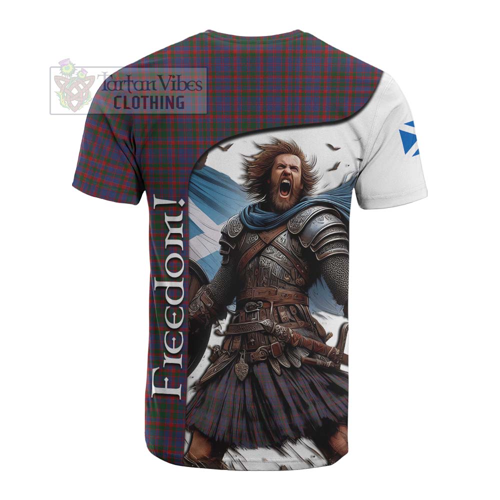 Tartan Vibes Clothing Cumming Crest Tartan Cotton T-shirt Inspired by the Freedom of Scottish Warrior