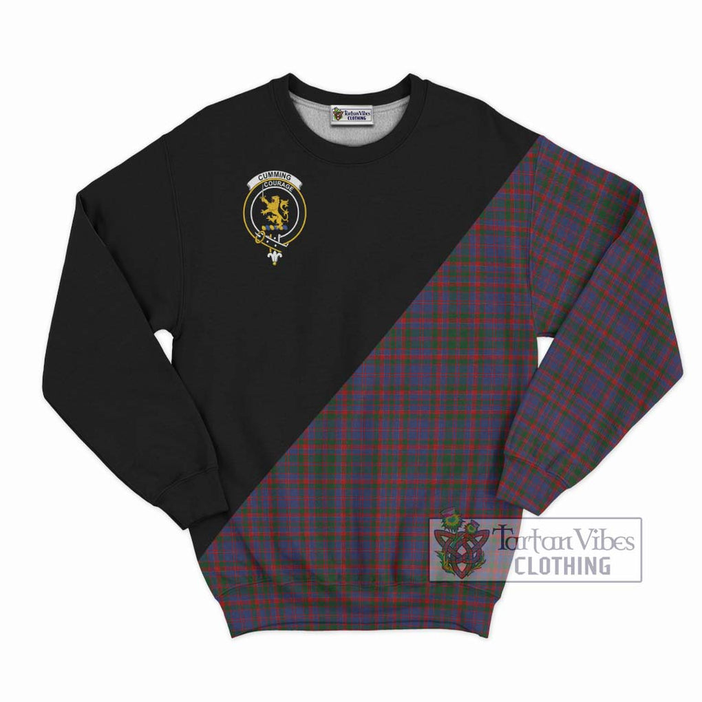 Cumming Tartan Sweatshirt with Family Crest and Military Logo Style - Tartanvibesclothing Shop