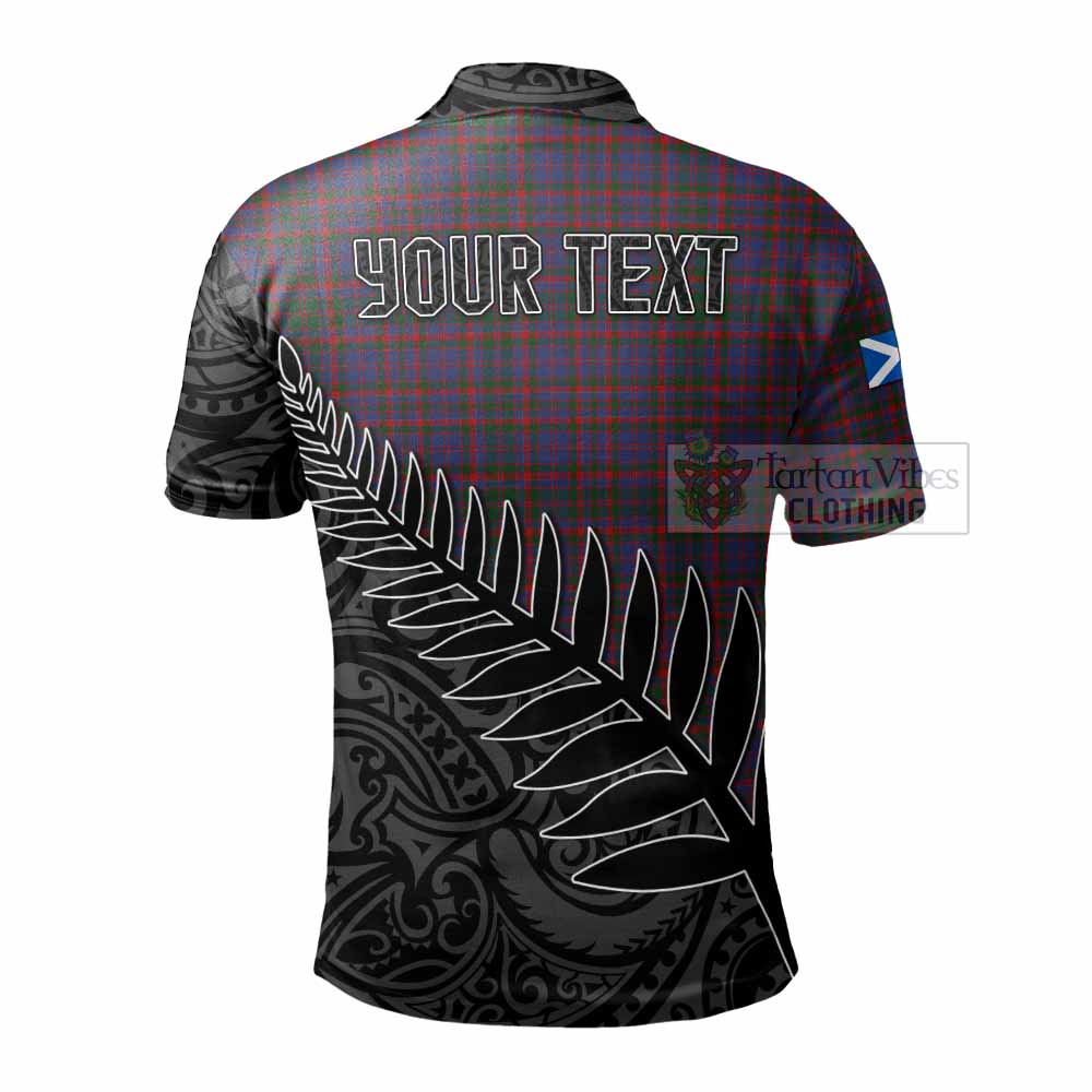 Tartan Vibes Clothing Cumming Crest Tartan Polo Shirt with New Zealand Silver Fern Half Style