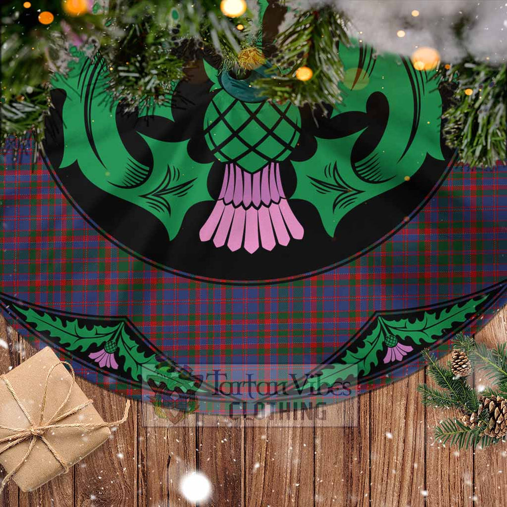 Tartan Vibes Clothing Cumming Tartan Christmas Tree Skirt Scottish Thistle Style