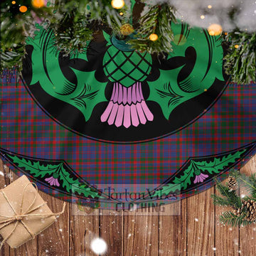 Cumming Tartan Christmas Tree Skirt Scottish Thistle Style