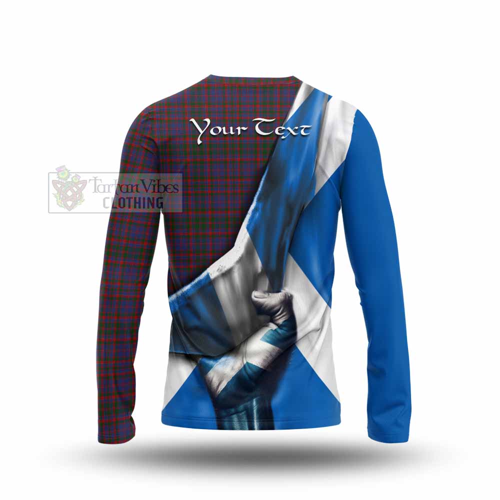 Tartan Vibes Clothing Cumming Tartan Long Sleeve T-Shirt with Family Crest Scotland Patriotic Style