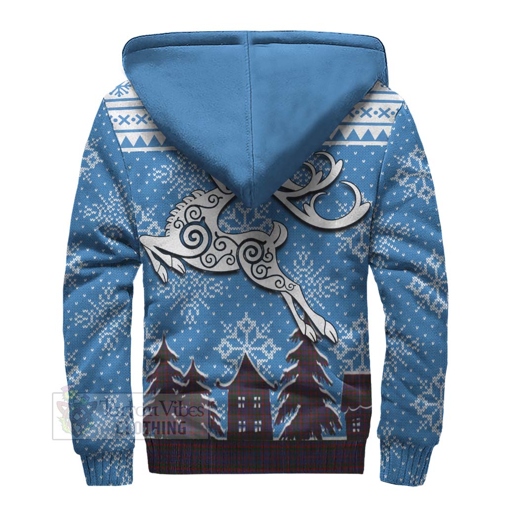 Tartan Vibes Clothing Cumming Clan Christmas Sherpa Hoodie Celtic Reindeer Style