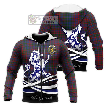 Cumming Tartan Knitted Hoodie with Alba Gu Brath Regal Lion Emblem