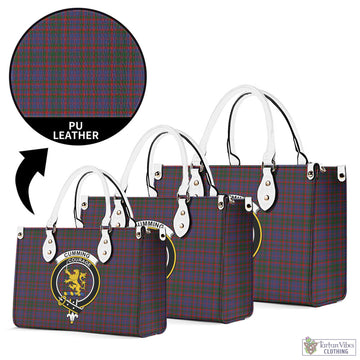 Cumming Tartan Luxury Leather Handbags with Family Crest