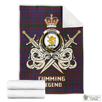 Cumming Tartan Blanket with Clan Crest and the Golden Sword of Courageous Legacy