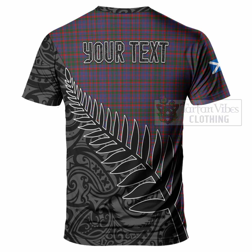 Tartan Vibes Clothing Cumming Crest Tartan T-Shirt with New Zealand Silver Fern Half Style