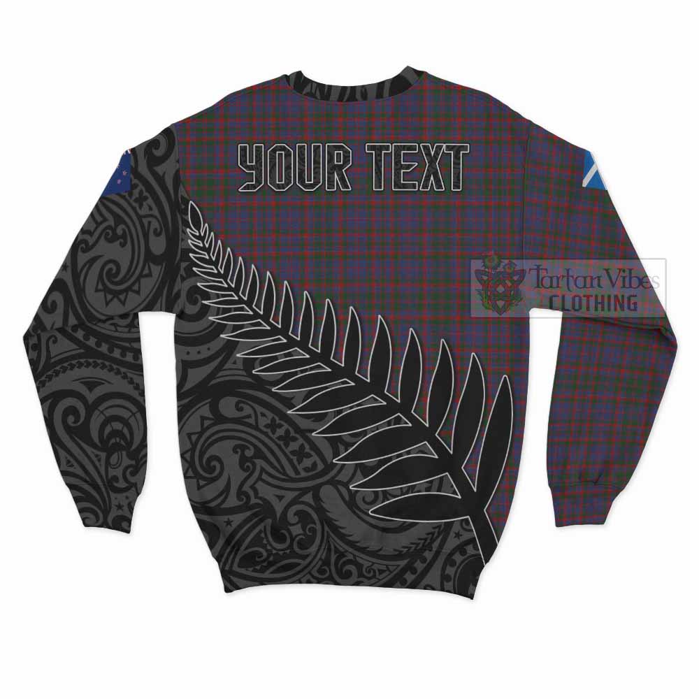 Tartan Vibes Clothing Cumming Crest Tartan Sweatshirt with New Zealand Silver Fern Half Style