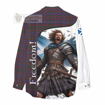 Cumming Crest Tartan Women's Casual Shirt Inspired by the Freedom of Scottish Warrior