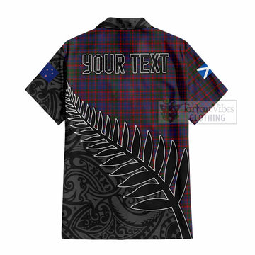 Cumming Crest Tartan Short Sleeve Button Shirt with New Zealand Silver Fern Half Style