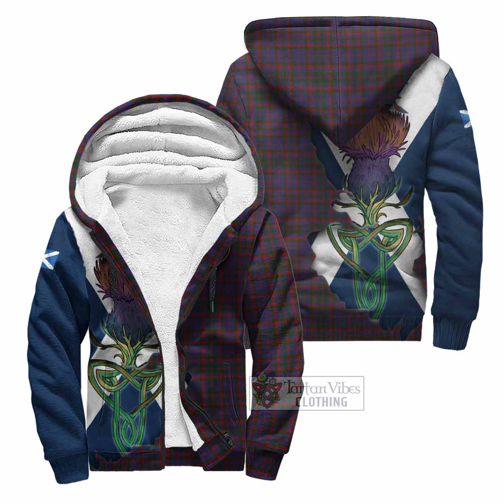 Cumming Tartan Family Crest Sherpa Hoodie Scottish Thistle Celtic Inspired Unisex - Tartan Vibes Clothing