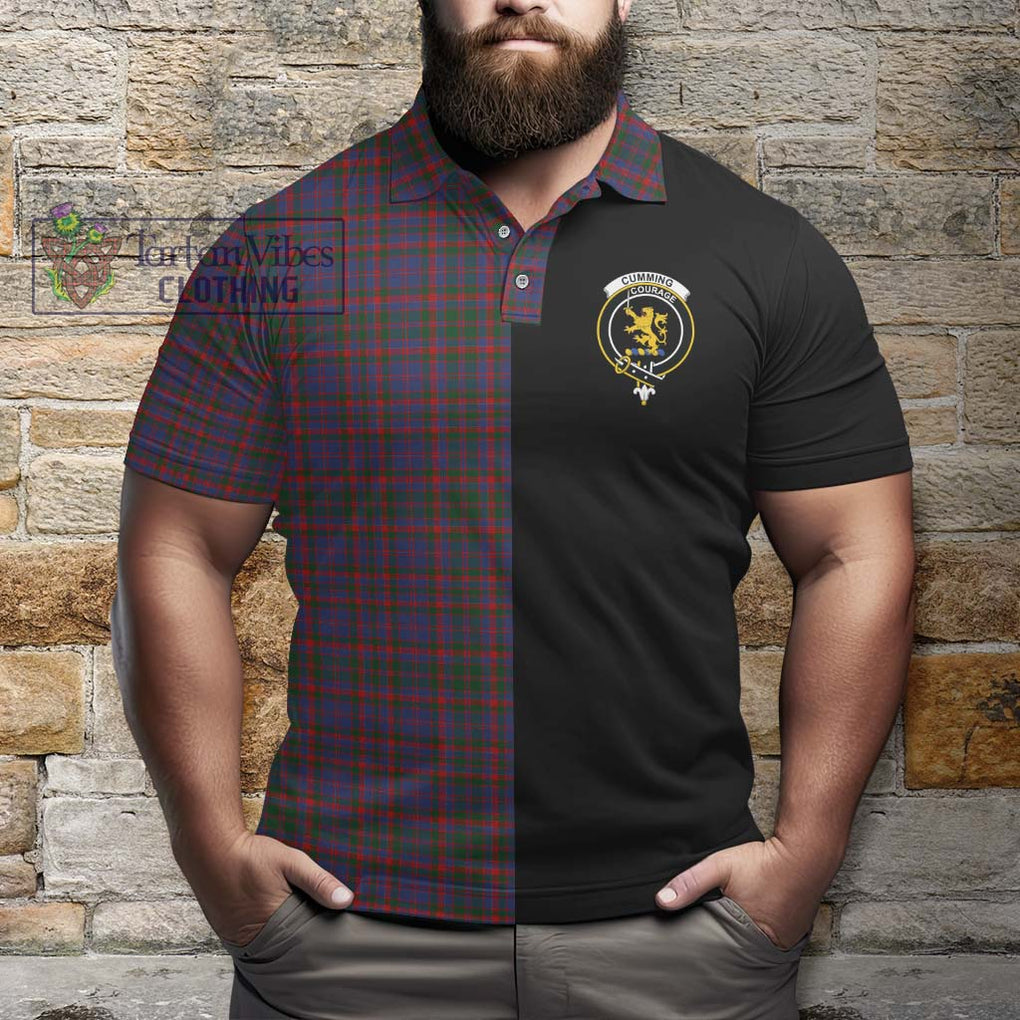 Cumming Tartan Polo Shirt with Family Crest and Half Of Me Style - Tartanvibesclothing Shop