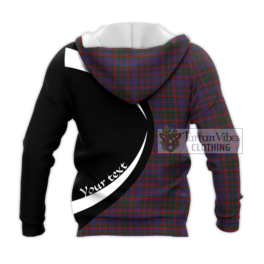 Cumming Tartan Knitted Hoodie with Family Crest Circle Style - Tartan Vibes Clothing