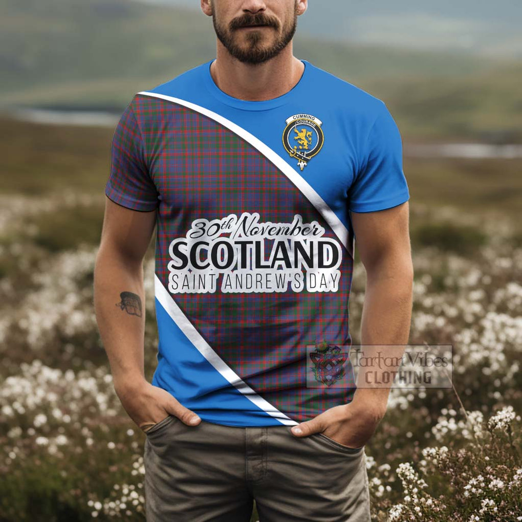 Tartan Vibes Clothing Cumming Family Crest Tartan T-Shirt Celebrate Saint Andrew's Day in Style