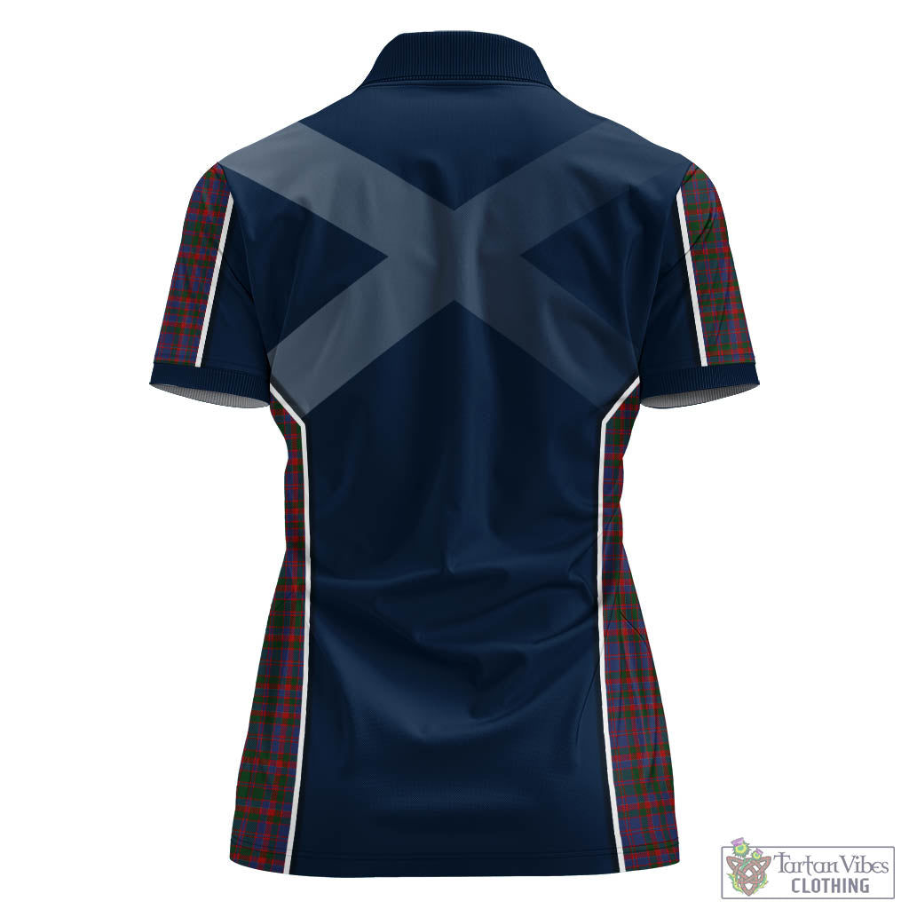 Tartan Vibes Clothing Cumming Tartan Women's Polo Shirt with Family Crest and Scottish Thistle Vibes Sport Style