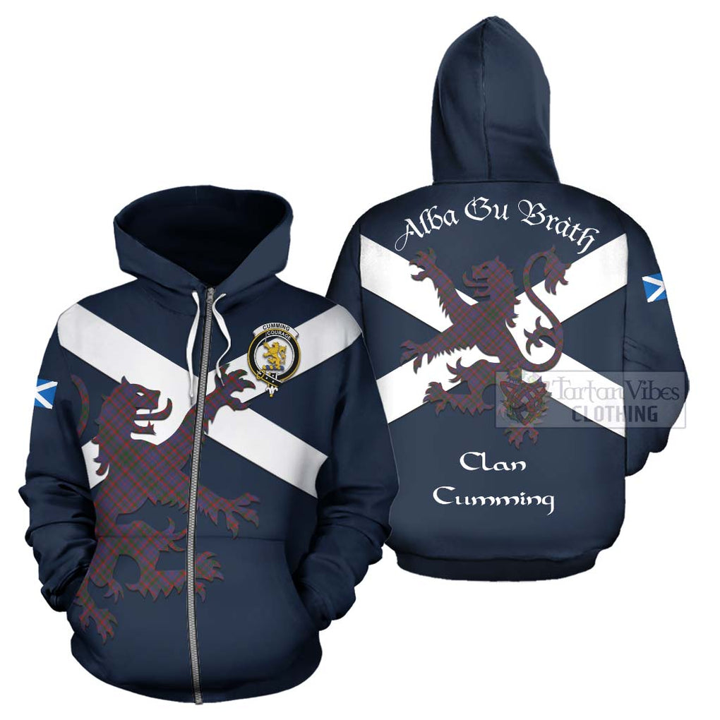 Tartan Vibes Clothing Cumming Tartan Lion Rampant Hoodie – Proudly Display Your Heritage with Alba Gu Brath and Clan Name