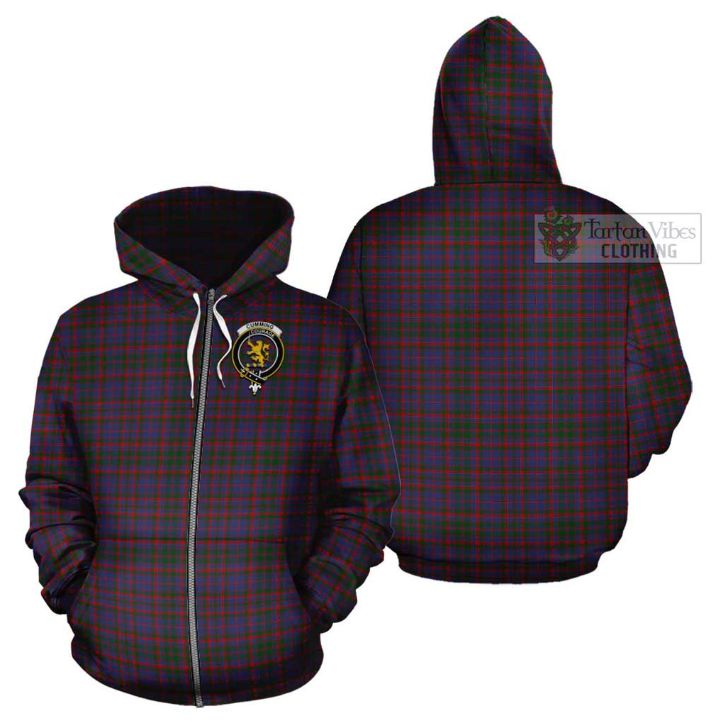 Cumming Tartan Cotton Hoodie with Family Crest Zip Hoodie - Tartan Vibes Clothing