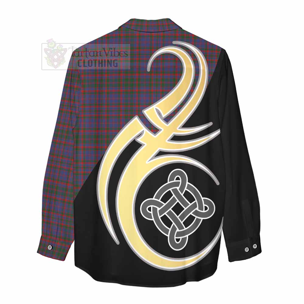 Tartan Vibes Clothing Cumming Tartan Women's Casual Shirt with Family Crest and Celtic Symbol Style