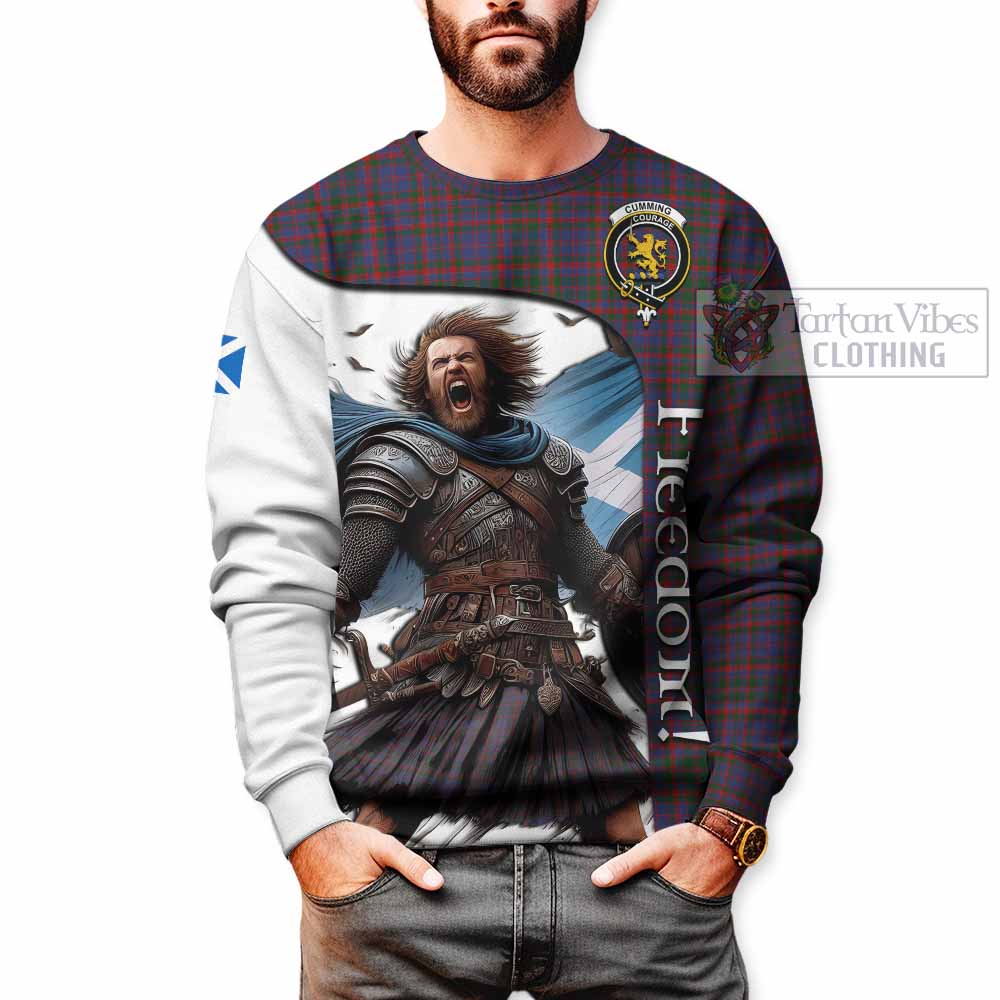 Tartan Vibes Clothing Cumming Crest Tartan Sweatshirt Inspired by the Freedom of Scottish Warrior