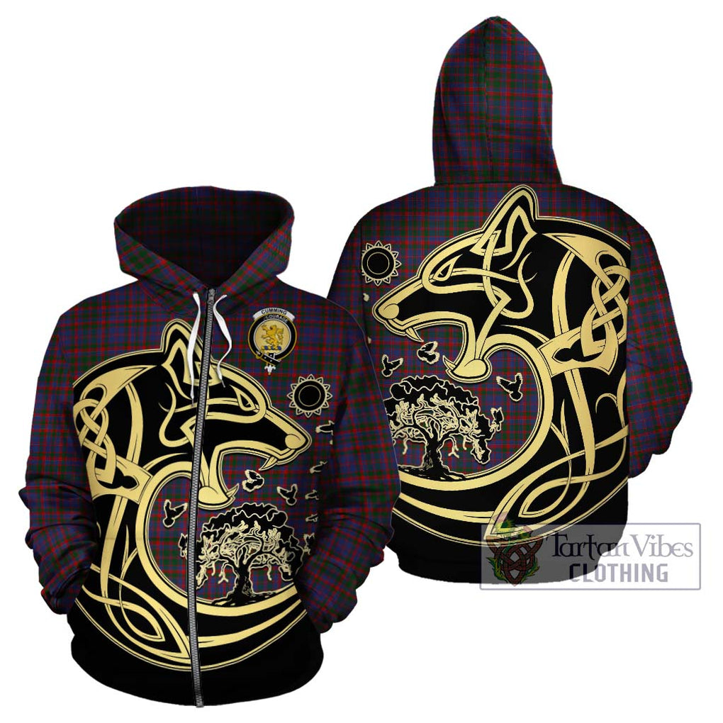 Cumming Tartan Hoodie with Family Crest Celtic Wolf Style - Tartan Vibes Clothing