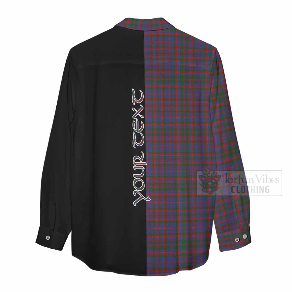 Tartan Vibes Clothing Cumming Tartan Women's Casual Shirt with Family Crest and Half Of Me Style