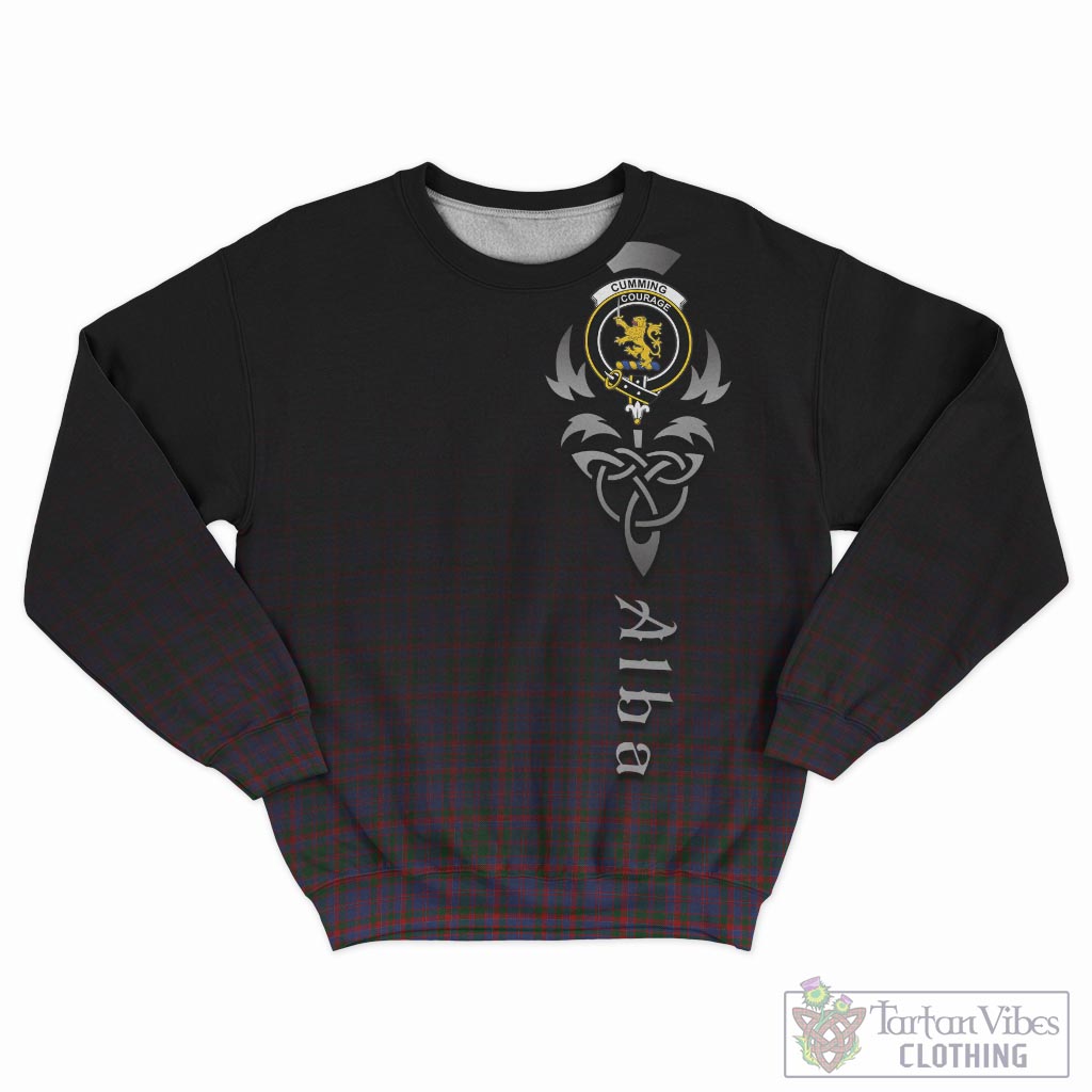 Tartan Vibes Clothing Cumming Tartan Sweatshirt Featuring Alba Gu Brath Family Crest Celtic Inspired