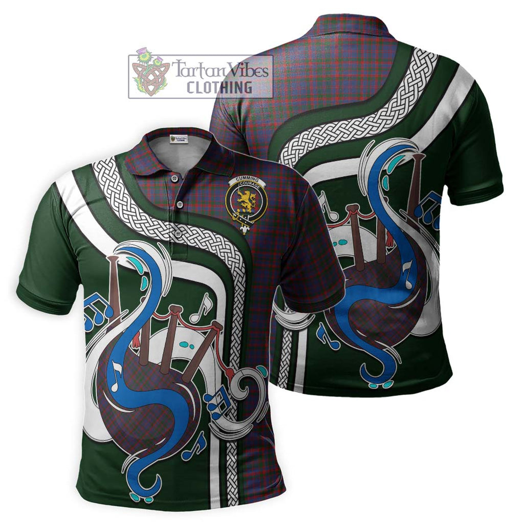 Tartan Vibes Clothing Cumming Tartan Polo Shirt with Epic Bagpipe Style