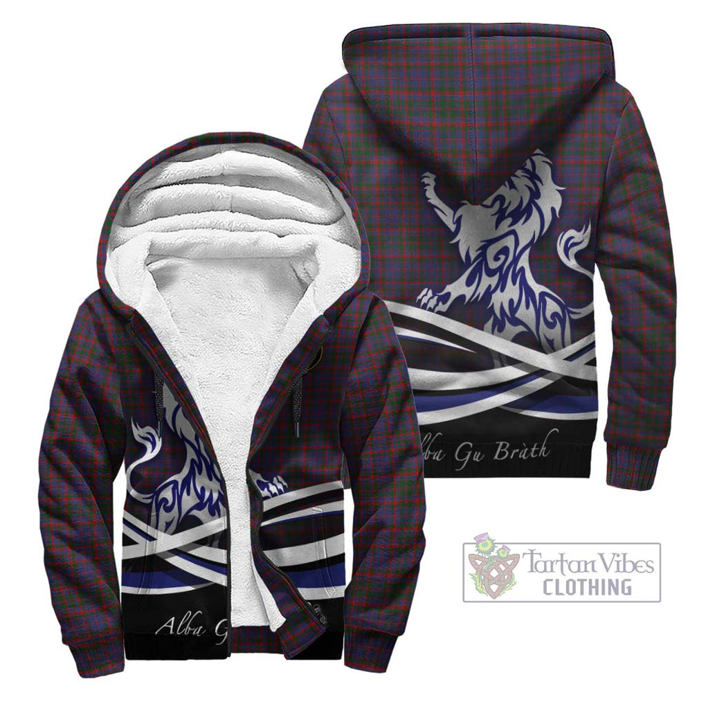 Cumming Tartan Sherpa Hoodie with Alba Gu Brath Regal Lion Emblem Unisex - Tartanvibesclothing Shop