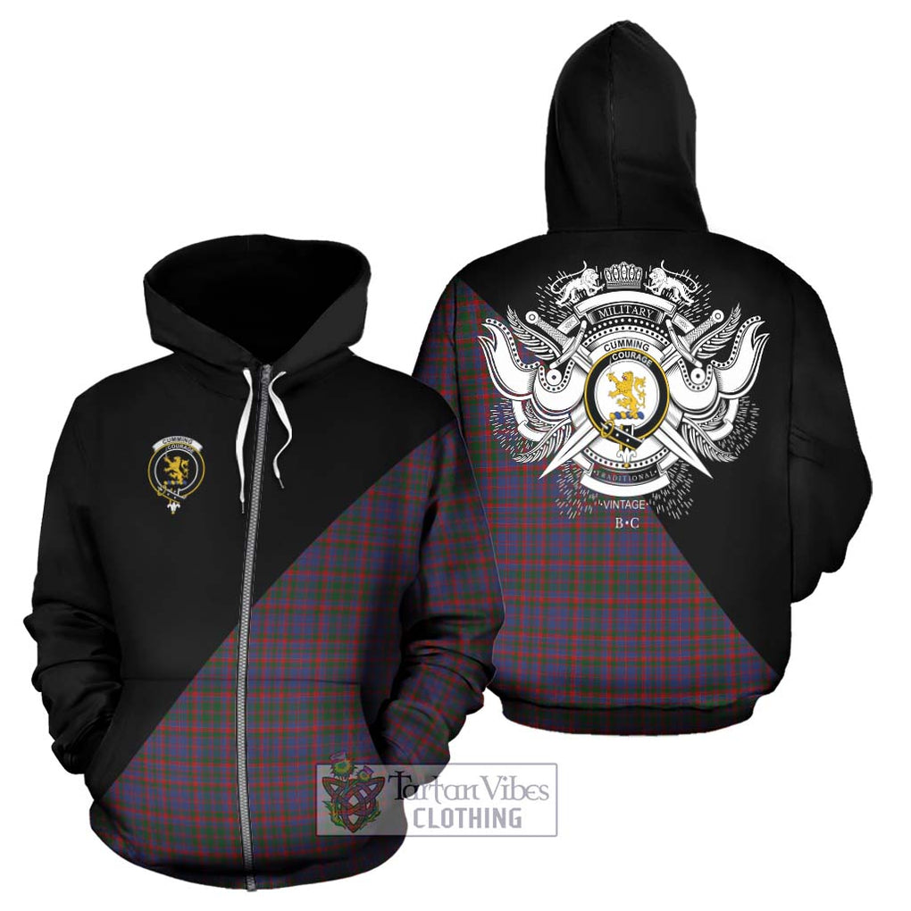 Cumming Tartan Hoodie with Family Crest and Military Logo Style - Tartanvibesclothing Shop