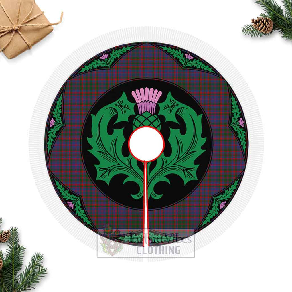 Tartan Vibes Clothing Cumming Tartan Christmas Tree Skirt Scottish Thistle Style