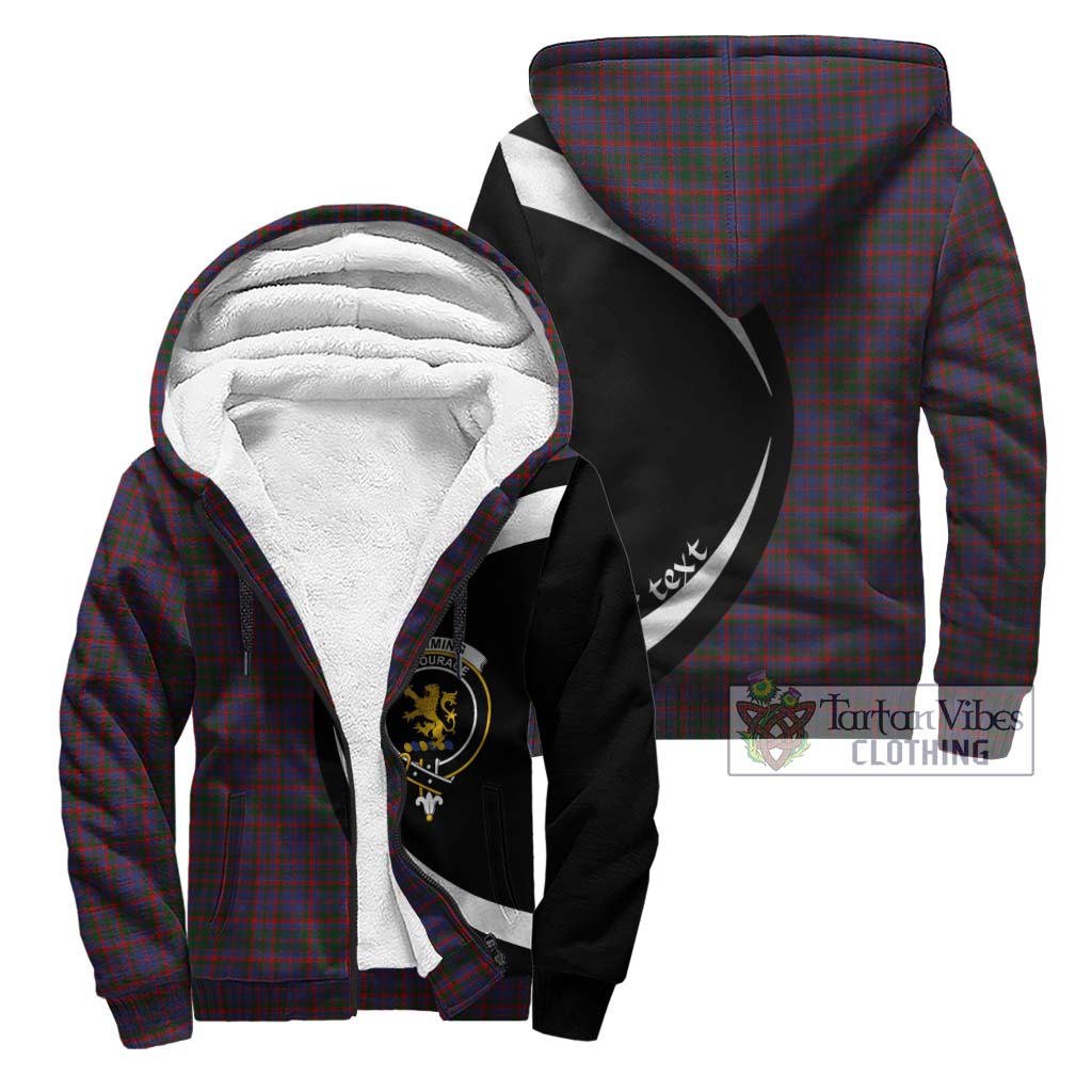 Cumming Tartan Sherpa Hoodie with Family Crest Circle Style Unisex - Tartan Vibes Clothing