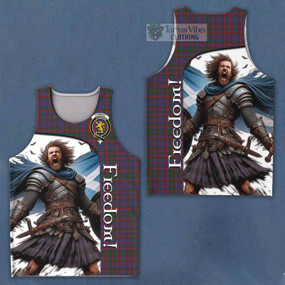 Tartan Vibes Clothing Cumming Crest Tartan Men's Tank Top Inspired by the Freedom of Scottish Warrior