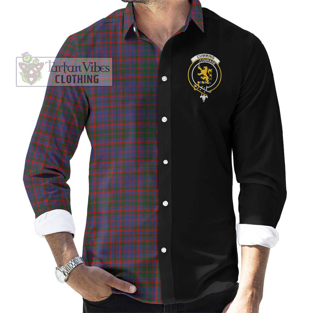 Cumming Tartan Long Sleeve Button Shirt with Family Crest and Half Of Me Style - Tartanvibesclothing Shop