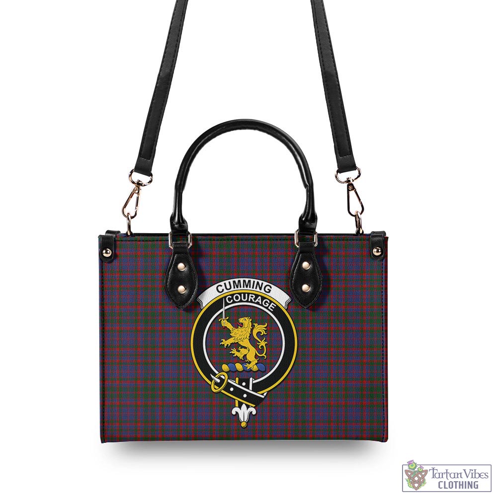 Tartan Vibes Clothing Cumming Tartan Luxury Leather Handbags with Family Crest