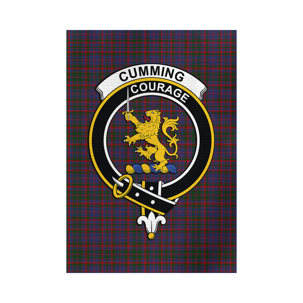 cumming-tartan-flag-with-family-crest