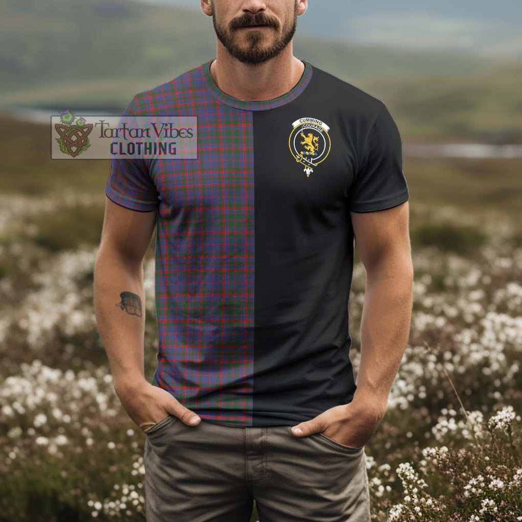 Cumming Tartan T-Shirt with Family Crest and Half Of Me Style - Tartanvibesclothing Shop