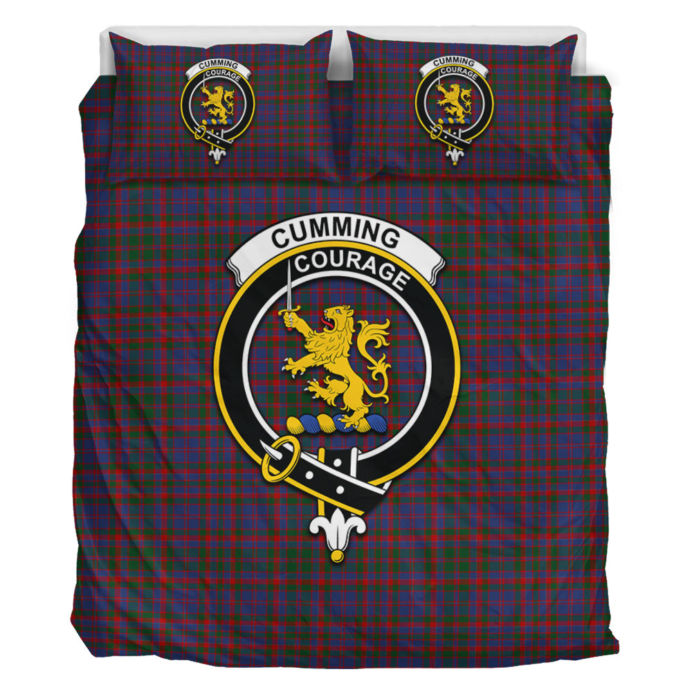 Cumming Tartan Bedding Set with Family Crest - Tartan Vibes Clothing